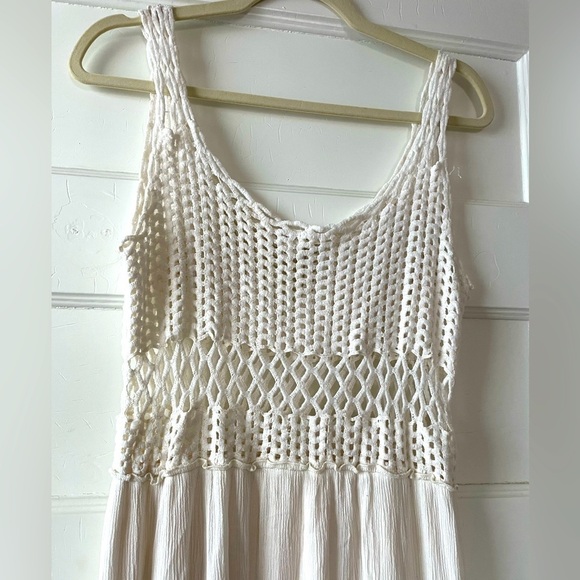 Lovestitch crochet and crepe flowy boho maxi dress size S. Perfect for summer! - Picture 1 of 6